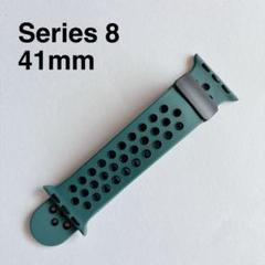 iWatch Series 8 41mm 黒バックル　オリーブグリーン