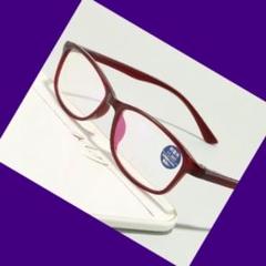 836【新品】☆美品☆老眼鏡お洒落メガネシニアグラス男女兼用 赤 2.5