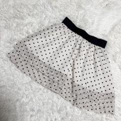 gu.gu.✨美品　シフォンミニスカート　ドット柄　フレア　ホワイト　（M）