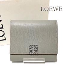 ⭐️未使用級⭐️　LOEWE　ロエベ　アナグラム　三つ折り財布　水色　レザー LOEWE ロエベ 三つ折り財布 ANAGRAM TRIFOLD 6 アナグラム
