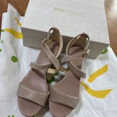 JIMMY CHOO ベージュ クロスストラップ サンダル - メルカリ