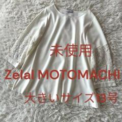 ♦︎大きいサイズ13 未使用　ゼラールモトマチ　袖レースブラウス　ホワイト
