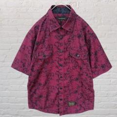 ドクロ スカル柄 シブ 半袖 柄シャツ おしゃれ レア ボタン ダブルポケット