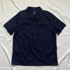 90s OLD GAP Cotton Open Collar S/S Shirt 薄青 M オールド