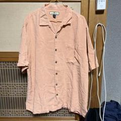 Tommy Bahama　シルク100%　オレンジ　アロハ　ハンドステッチ L