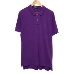 90s POLO ラルフローレン　ビンテージ半袖ポロシャツ　刺繍ポニーロゴ　紫