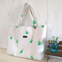 No.155✻ハンドメイド✻クリームソーダ・トートバッグ(大)