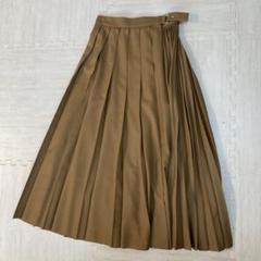 エブール　レザー　プリーツスカート　ベージュ　ELLE別注　ebure 38 ebure(エブール)｜【店舗限定】スラブリネン ギャザーロング