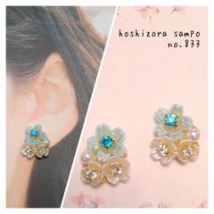 ♡ハンドメイドピアス イヤリング♡23点 糸玉Bubbleの小さめピアス／イヤリング・ホワイト | ひらり the