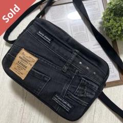 デニムリメイク【3way ショルダーバッグ 】Wジップバッグ ハンドメイド デニム*リメイク♪☆~3段フリル~☆ショルダーバッグ