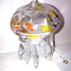 タクグラス TAKU GLASS 弥彦クラフト　クラゲ風鈴　オレンジ　黄レア