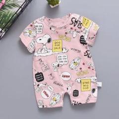 新品○未使用 スヌーピー SNOOPY ロンパース ベビー服 赤ちゃん ピンク