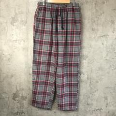 yz28古着　チェックパンツ　パジャマパンツ　グレー　赤　黒　白　90s Y2K