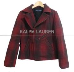 RALPH LAUREN マドラスチェック柄 ウール ライダースジャケット