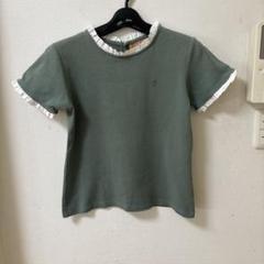 フィント　フリル付きTシャツ グリーン　フリーサイズのサムネイル