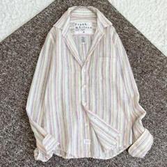 極美品✨フランクアンドアイリーン リネン バリー スキッパーシャツ ストライプ