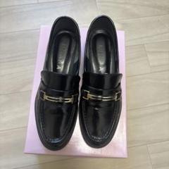 美品✨ DIANA レザー ローファー 本革 ゴールドチェーン 黒 23 47083-37-