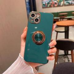 iphone13 ダークグリーンTPUリングケース