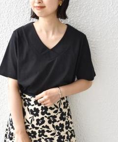 ネックが選べる2サイズ展開　Tシャツ/カットソー　ブラック系