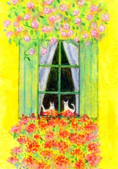 絵画 こんにちは3 原画 額縁無し Lサイズ - メルカリ