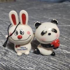 内藤ルネ ルネパンダうさぎ　 陶器製 置物 アンティーク*ビンテージ 昭和