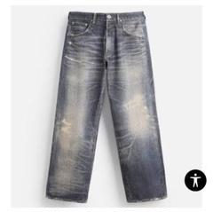 ZARA 完売品 ウォッシュド加工プリントバギーフィットジーンズ