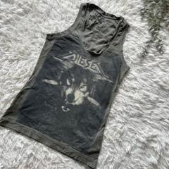 DIESEL ディーゼル タンクトップ ウルフ柄 Sサイズ カーキ