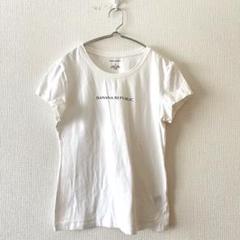 ☆【バナナリパブリック】Tシャツ カットソー フロントロゴ 半袖 綿混 M
