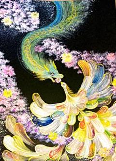 開運絵画　❀運命の鳳凰宇宙の遊び❀七夕新月月祈り 開運絵画❀運命の鳳凰宇宙の遊び❀七夕新月月祈り