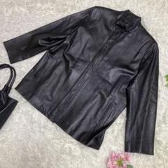 【本物保証】 90s CEGI OU CELA レザージャケット黒本革羊革柔らかM ジャケット・アウター