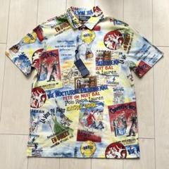 新品 ポロバイラルフローレン パリプリント 総柄 ポロシャツ M