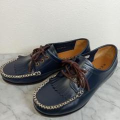 ✰理子✰【美品】REGAL　レザー デッキシューズ　モカシン　ネイビー REGAL リーガル デッキシューズ 革靴 モカシン 22cm ネイビー