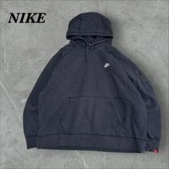 【※希少】NIKE ナイキ★ワンポイント刺繍ロゴ スウェット パーカー L 黒 希少 80s NIKE ワンポイントロゴ刺繍スウェット 紺タグ ブラック