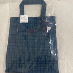 未使用❁familiar トートバッグ小 familiarファミリア トートバッグ 小サイズ 青チェック 旧