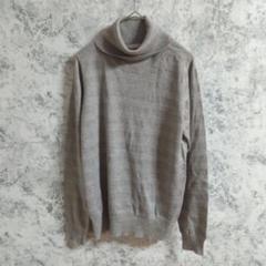 エルプラネット　タートルネックセーター　【40】グレー　シルバーラメ　ボーダー