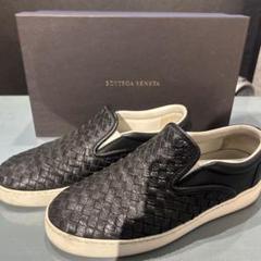 ボッテガヴェネタ レザー イントレチャート スリッポン スニーカー 42革 BottegaVeneta メンズ イントレチャート スリッポン スニーカー