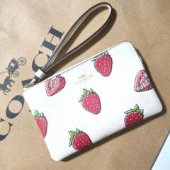 GW特価！大幅値下げ！　新品美品　COACHイチゴ柄 ゴールドジッパー バッグ 2025年最新】coach イチゴの人気アイテム - メルカリ