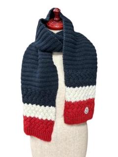 MONCLER モンクレール マフラー ストール ミニワッペン ネイビー MONCLER モンクレール マフラー ストール ミニワッペン ネイビー