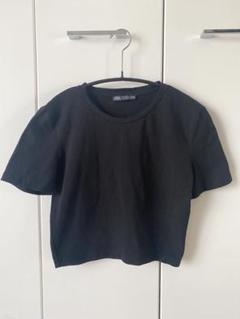 ZARA ブラック　クロップドTシャツ　Sサイズのサムネイル