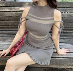 amerge sheer border ribbon onepiece - メルカリ
