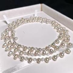 本真珠 2way ロングネックレスorブレスレット 4.1〜9.3㎜ O281
