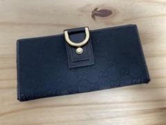 メルカリ - オールドグッチ スエードレザー 薄マチ 長財布 ネイビー 伊 ...