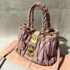 miumiu Mattelasse Lux Handbag Leather