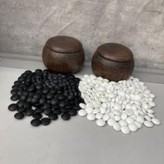 昭和レトロ 囲碁 碁石 白177個 黒 180個 セット売り 石製 収納ケース 昭和レトロ 囲碁 本蛤碁石 那智黒 駒 容器付 白184個黒131個