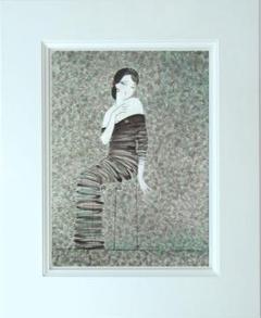 油絵 絵画 インテリア 額付き( 白 ) F6-92023人物 女性像 油絵 絵画 インテリア 額付き( 白 ) F6-92023人物 女性像