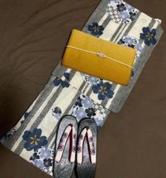 ◇最高級【綿絽浴衣】古典雪輪桜繋ぎの涼し黒ゆかた◇着物として