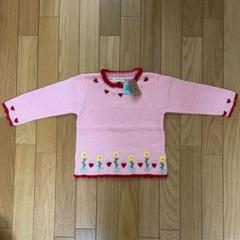 【新品、RRC】ハートや花柄のニット　ピンク　９５ｃｍのサムネイル