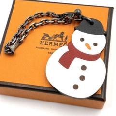 美品 HERMES エルメス 雪だるま キーホルダー キーチャーム 希少 人気