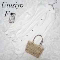 ウツシヨ/シャツ/長袖/白/ワイシャツ/カジュアル/F/美品✨️