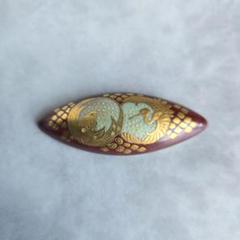 九谷焼　陶磁器　帯留　桐箱付き　T6　伝統工芸品　着物　アンティーク　浴衣